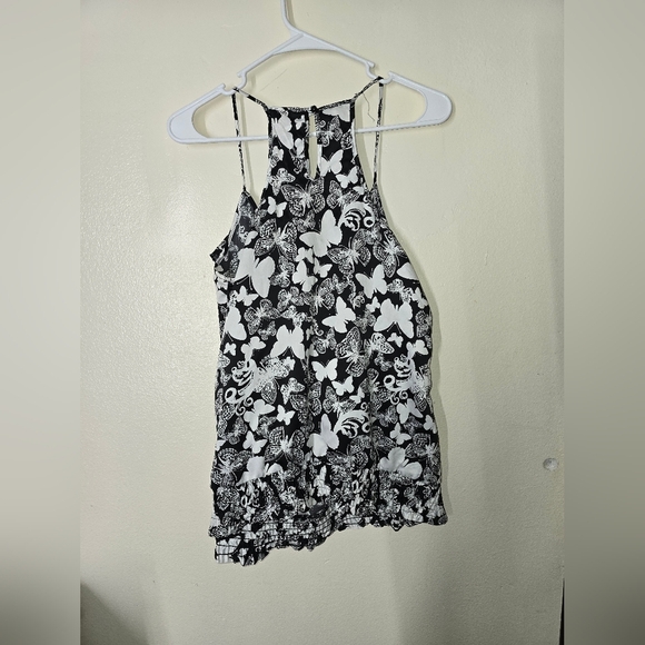 Studio Y Black and White Asymmetrical Skater Tank Top - Picture 3 of 3